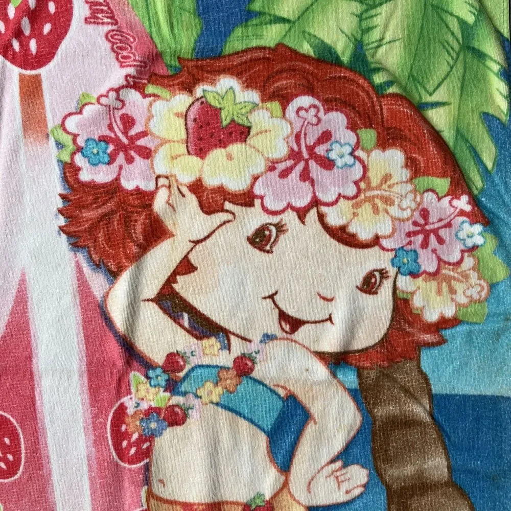 Vintage 2005 Strawberry Shortcake Berry Cool Long Surf Board Beach Towel